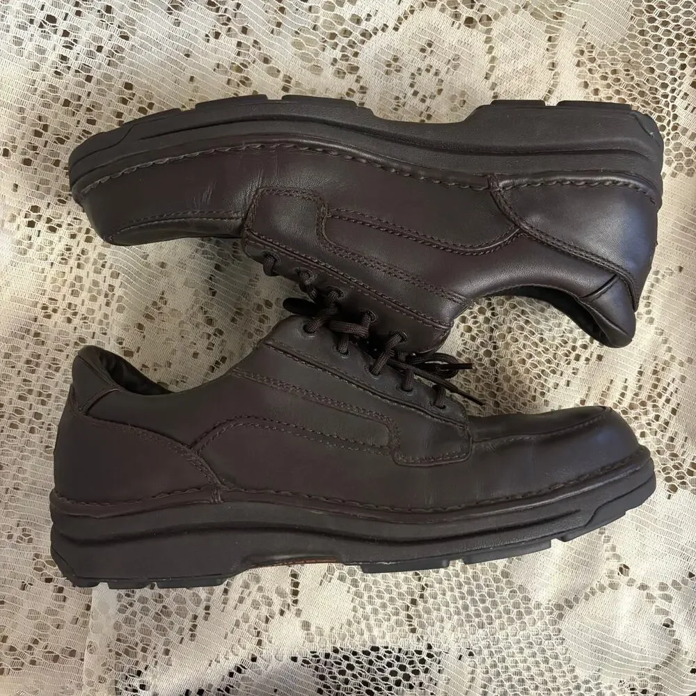 Rockport Men's US 10.5 W Dark Brown Leather Casual Walking Oxfords Shoes